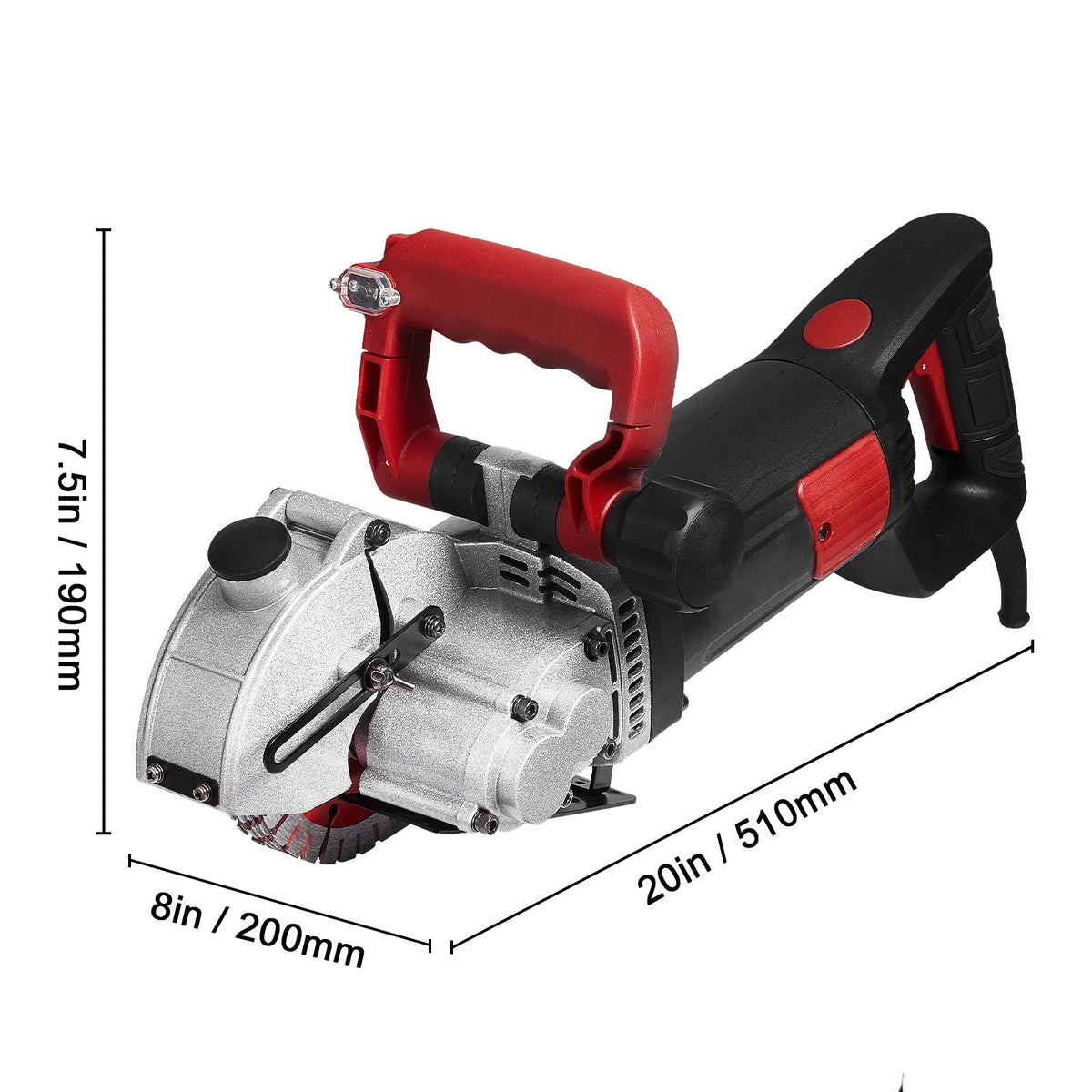 Wall Chaser, 2500W 38 mm Cutting Width,Wall Groove Cutting Machine 34MM Cutting Depth,Wall Slotting Machine With 5 Saw Blades 4.5" Diameter 6300r/Min,One-time Forming Dustless