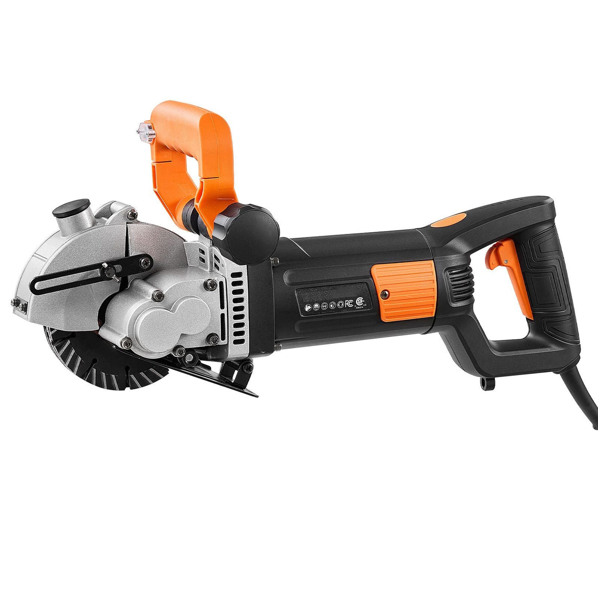 Wall Chaser, 4800W Electric Wall Groove Cutting Machine, 6800 RPM Max Speed, Concrete Slotting Cutter with Guide Line, 5 pcs Blades, Adjustable Handle for Cutting Grooves in Brick, Concrete