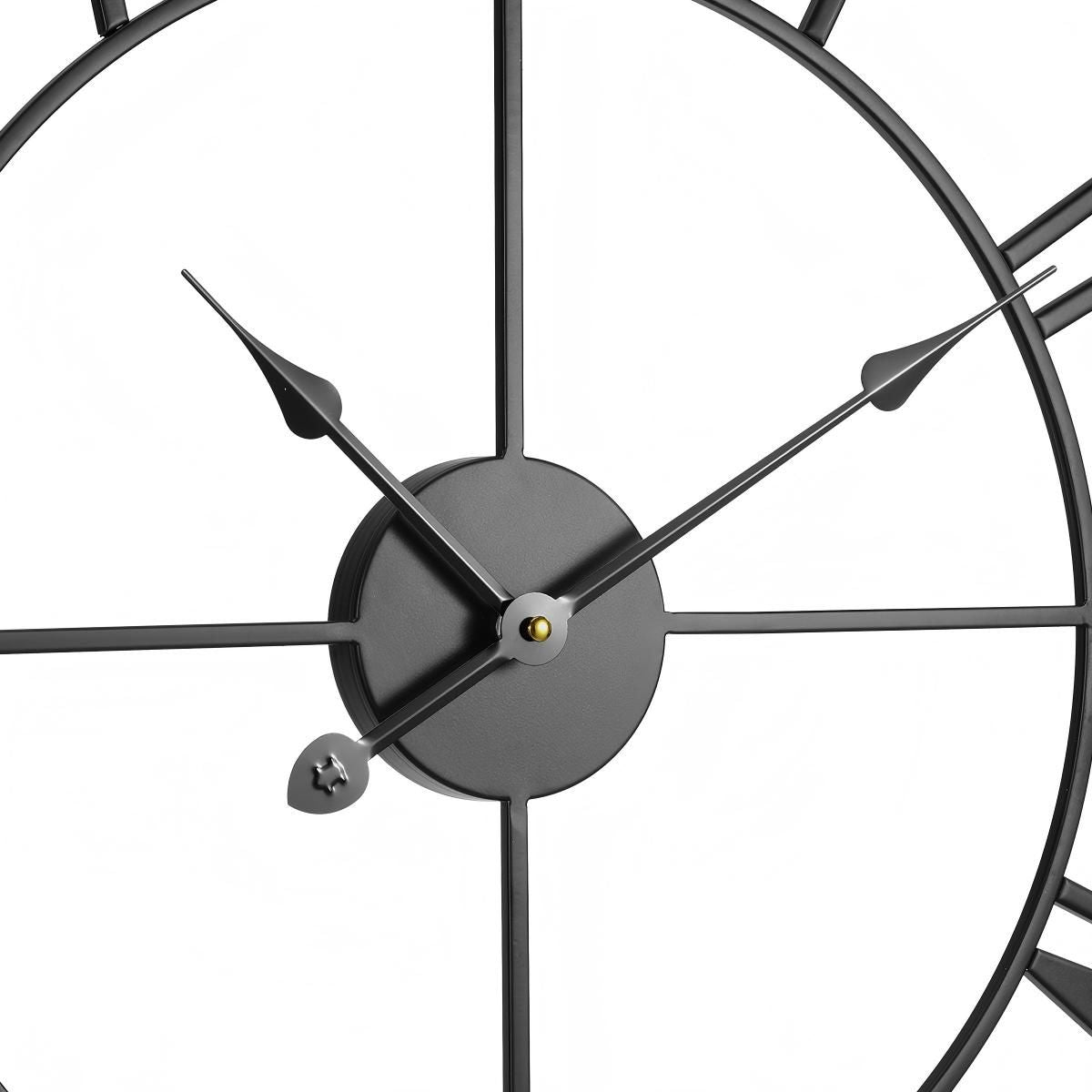 Wall Clock, 24 in Wall Clock Roman Numerals, Battery Operated Non Ticking Silent Classic Decorative Round Clocks, for Living Room Bedroom Office Kitchen Dining Room Home Decor Farmhouse, Black