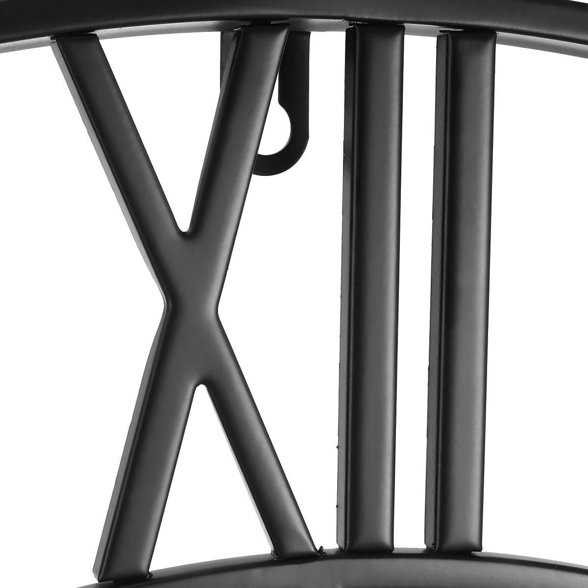 Wall Clock, 24 in Wall Clock Roman Numerals, Battery Operated Non Ticking Silent Classic Decorative Round Clocks, for Living Room Bedroom Office Kitchen Dining Room Home Decor Farmhouse, Black