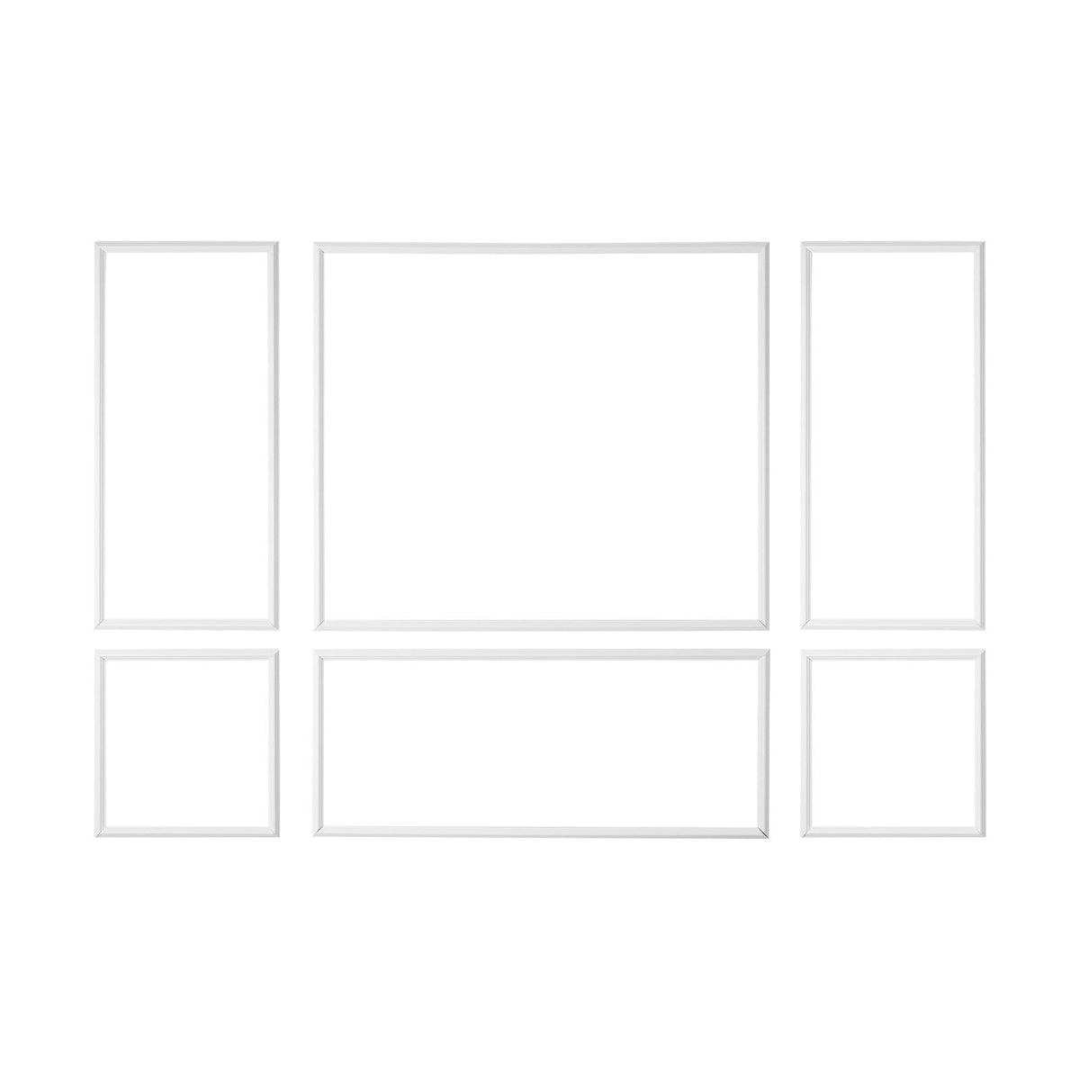 Wall Molding 3 Pack, Wainscoting Panels Kit, Lightweight Paintable Polystyrene, Easy to Install Accent Wall Trim for Interior Décor Living Room, Bedroom, Home, White (23x56.3 + 23x23 in)