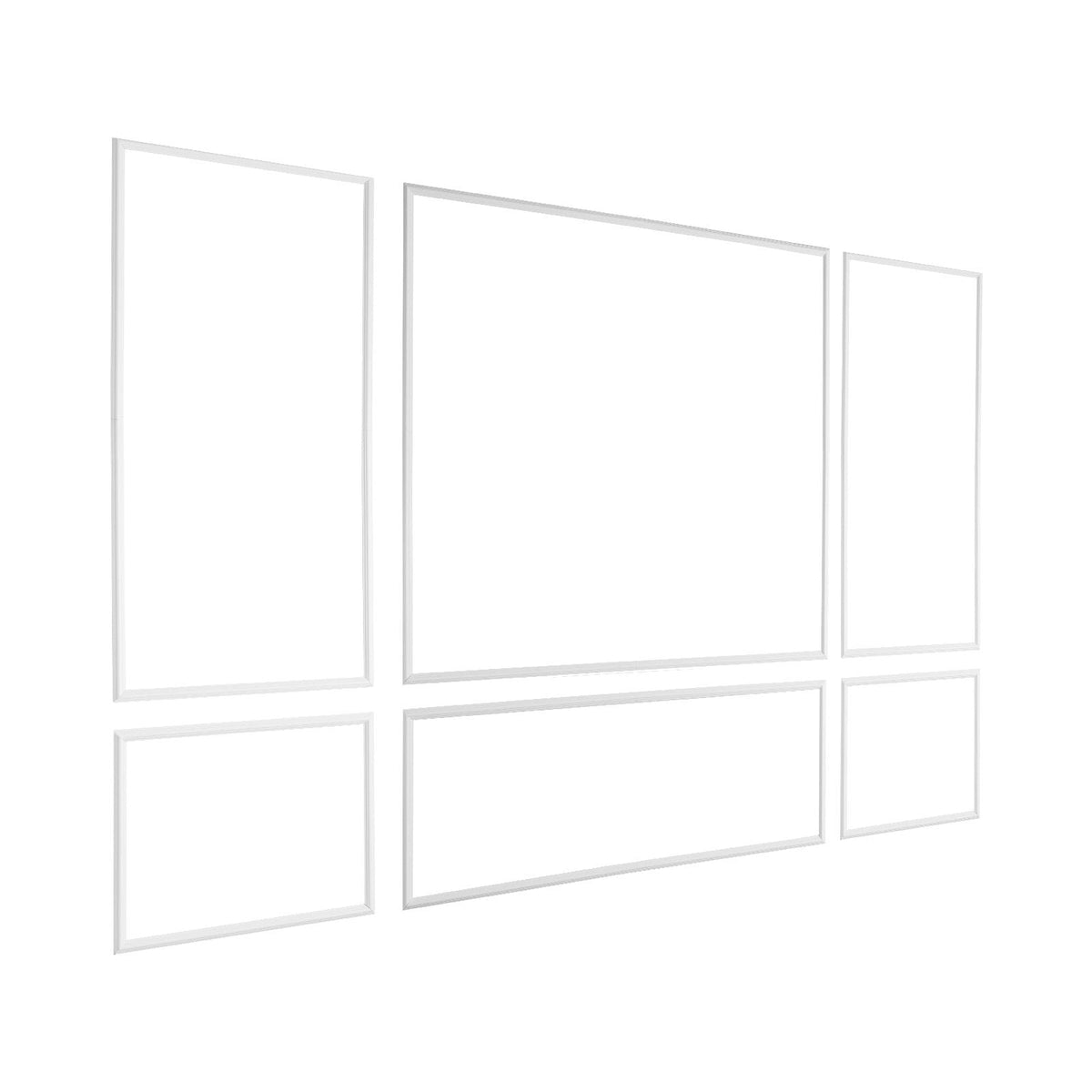 Wall Molding 3 Pack, Wainscoting Panels Kit, Lightweight Paintable Polystyrene, Easy to Install Accent Wall Trim for Interior Décor Living Room, Bedroom, Home, White (31x63 + 31x24 in)