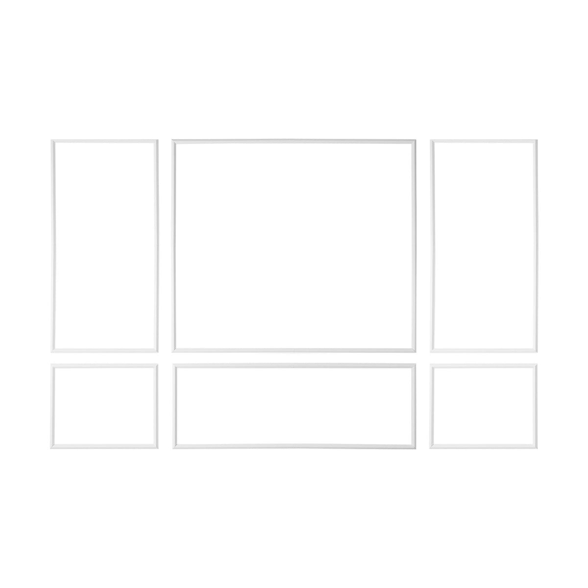 Wall Molding 3 Pack, Wainscoting Panels Kit, Lightweight Paintable Polystyrene, Easy to Install Accent Wall Trim for Interior Décor Living Room, Bedroom, Home, White (31x63 + 31x24 in)