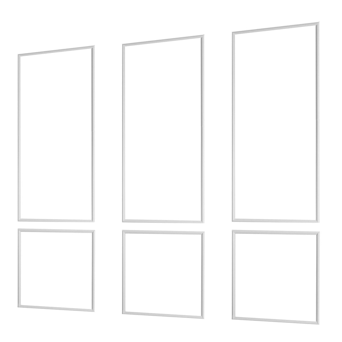 Wall Molding 3 Pack, Wainscoting Panels Kit, Lightweight Paintable Polystyrene, Easy to Install, Waterproof Accent Wall Trim for Interior Décor Living Room, Bedroom, White (24x54 + 24x24 in)