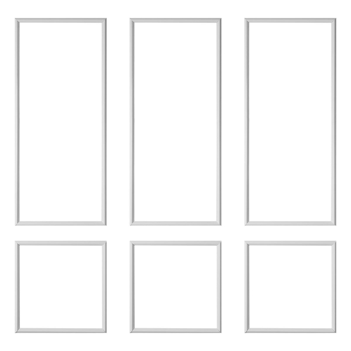Wall Molding 3 Pack, Wainscoting Panels Kit, Lightweight Paintable Polystyrene, Easy to Install, Waterproof Accent Wide Profile Trim for Interior Living Room, Bedroom,White (24x54 + 24x24 in)