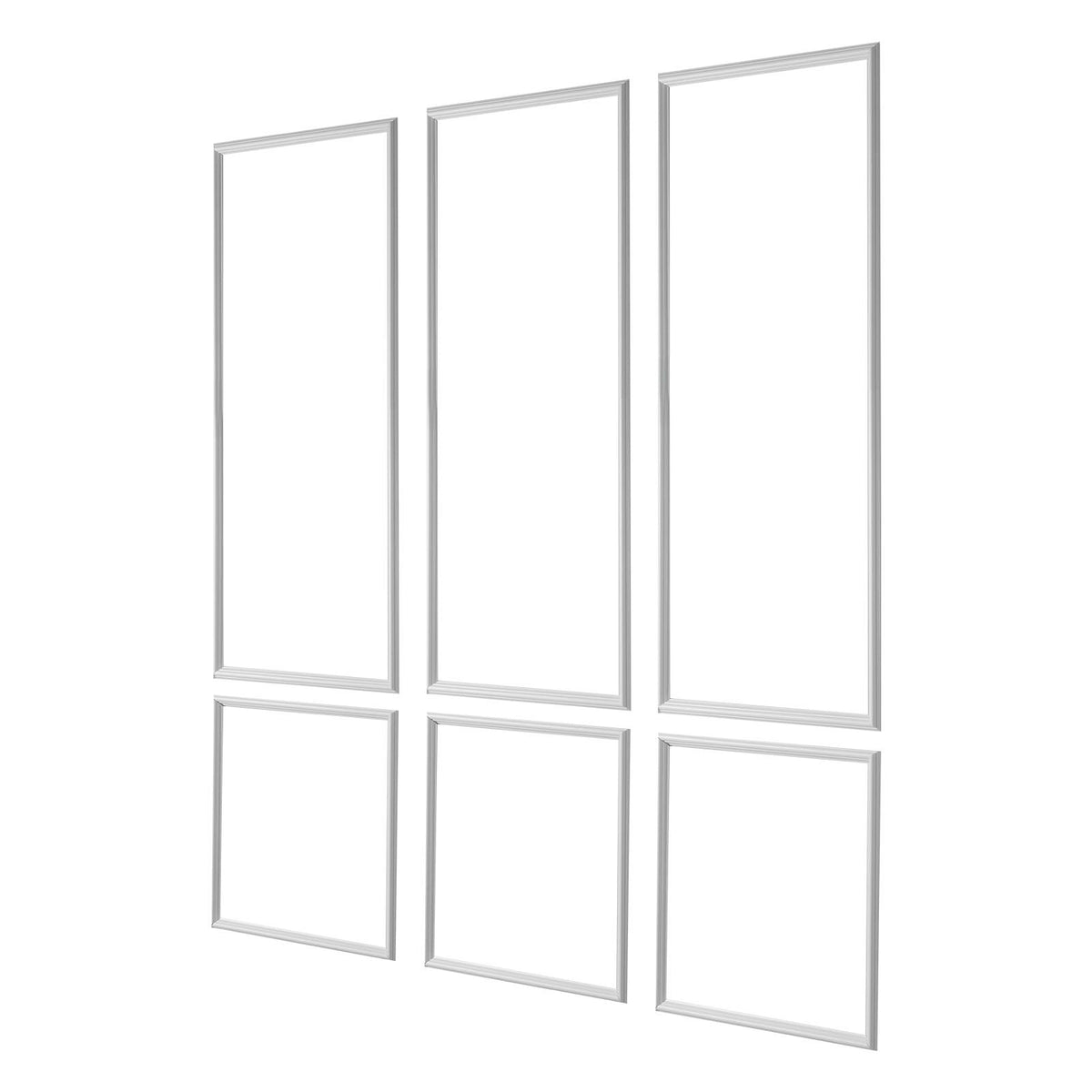 Wall Molding 3 Pack, Wainscoting Panels Kit, Lightweight Paintable Polystyrene, Easy to Install, Waterproof Accent Wide Profile Trim for Interior Living Room, Bedroom,White (24x54 + 24x24 in)