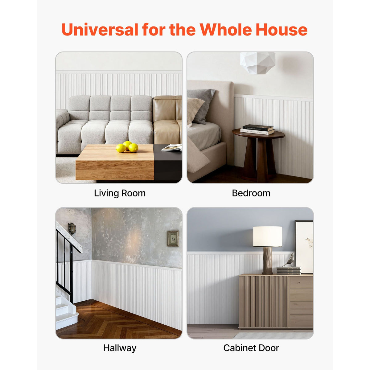 Wall Molding Kit, Wainscoting Panels, Lightweight Paintable Polystyrene, Easy to Install, Wide & Narrow Accent Wall Trim for Interior Décor Living Room, Bedroom, White (77.5 x 38.6 in )