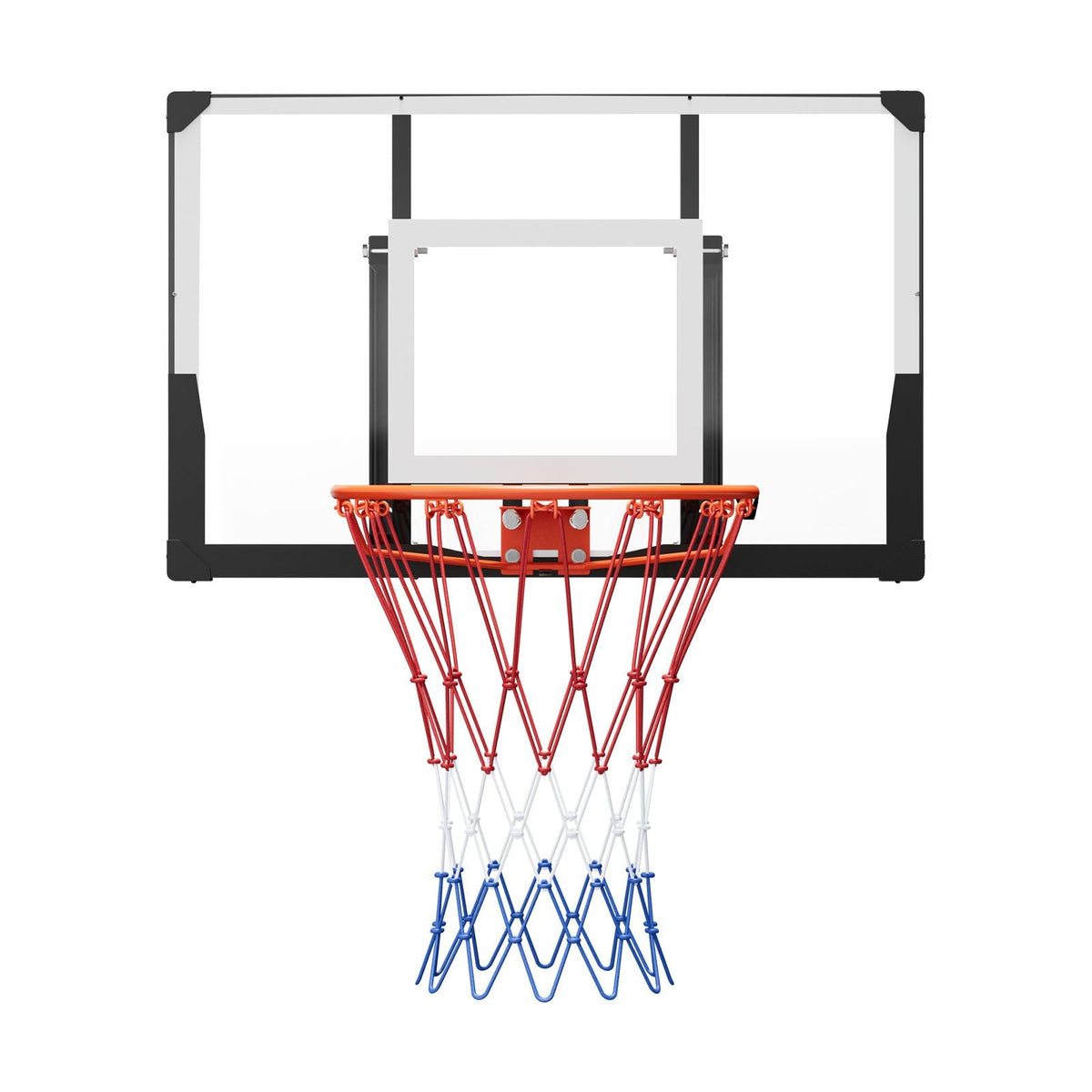 Wall Mount Basketball Hoop, 44-inch PC Backboard Mounted Basketball Hoop Outdoor with Solid Steel, 0.08 inch Thickened Backboard, Thickened Woven Nylon Basketballs Net, Indoor & Outdoor Use