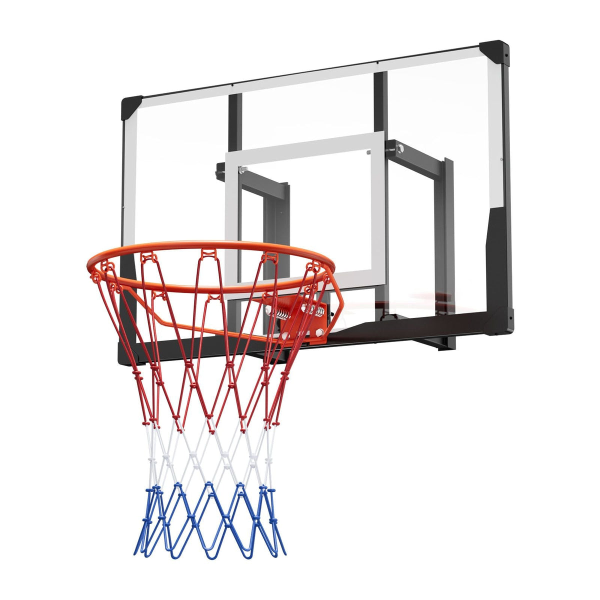Wall Mount Basketball Hoop, 44-inch PC Backboard Mounted Basketball Hoop Outdoor with Solid Steel, 0.08 inch Thickened Backboard, Thickened Woven Nylon Basketballs Net, Indoor & Outdoor Use