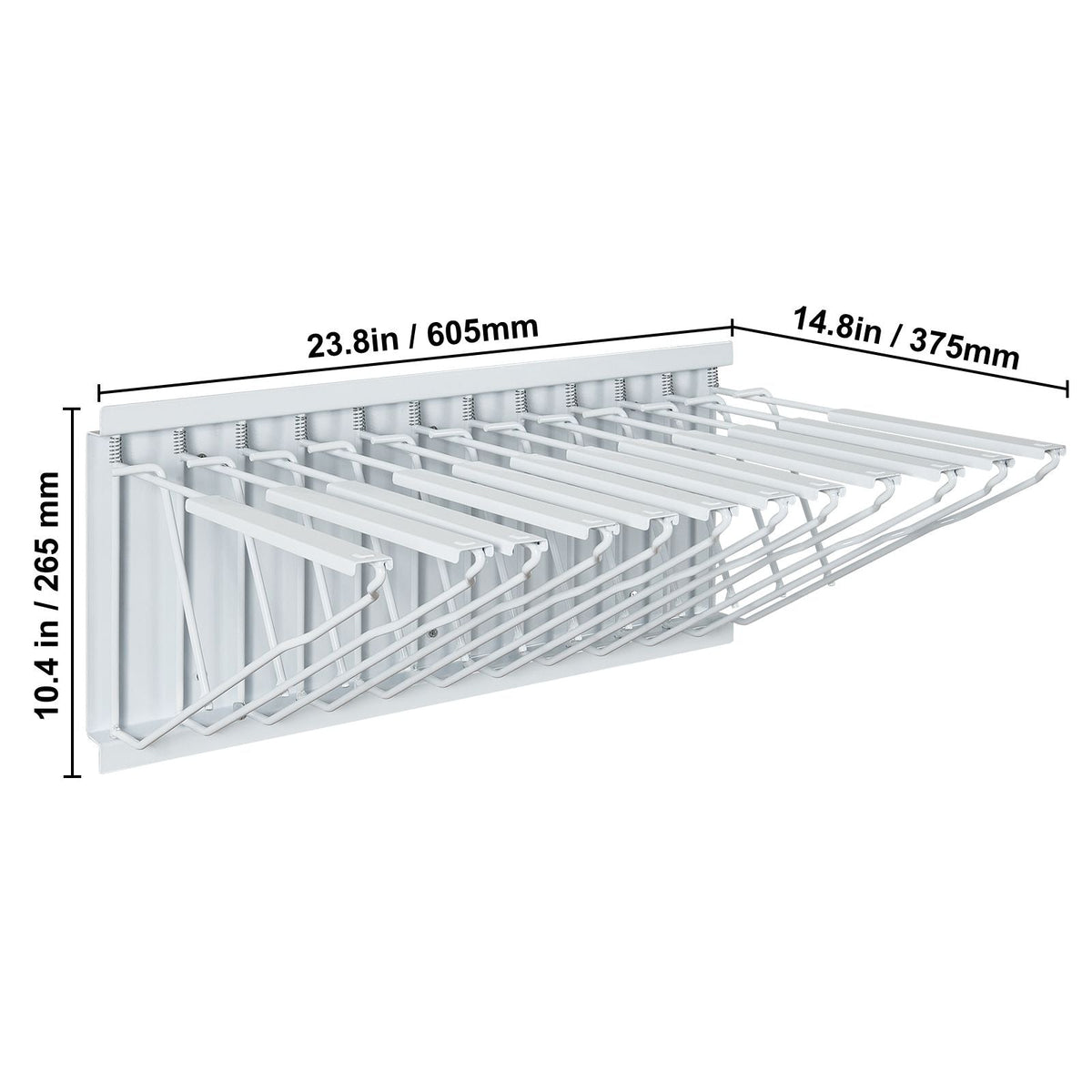 Wall Mount Blueprint Storage Rack – Holds up to 1200 Blueprints, Hanging Blueprint Holder with 12 Pivot Brackets, for 24", 30", 36", or 42" Clamps(Rack Only Without Clamps)- Heavy Duty(240lbs)