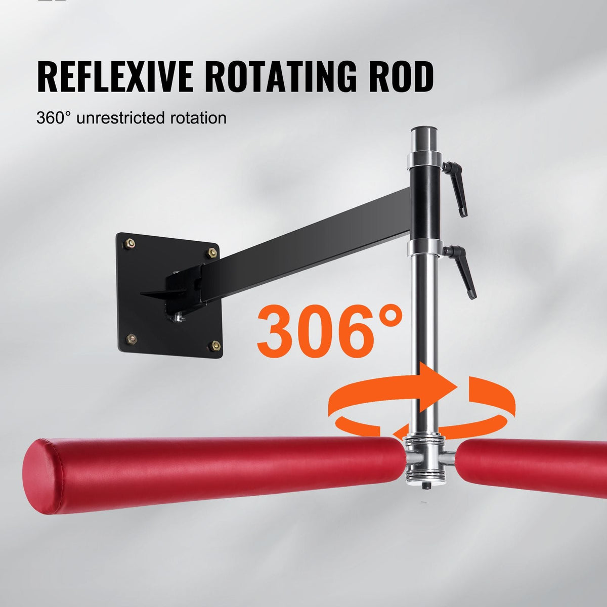 Wall Mount Boxing Spinning Bar, Adjustable Punching Spinning Bar, Boxing Speed Trainer with Gloves, Red Reflex Boxing Bar, Boxing Training Equipment for Kickboxing, MMA, Stress Relief & Fitness