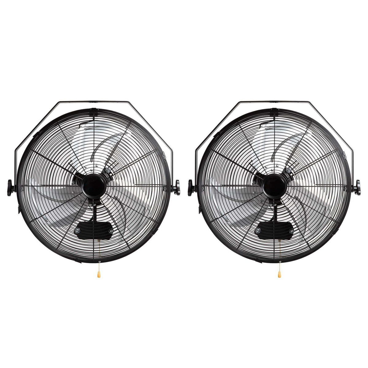 Wall Mount Fan, 2 PCS 18 inch Manual 360-Degree Tilt Adjustment, 3-speed High Velocity Max. 4000 CFM Industrial Wall Fan for Indoor, Commercial, Warehouse, Workshop, Basement, Garage