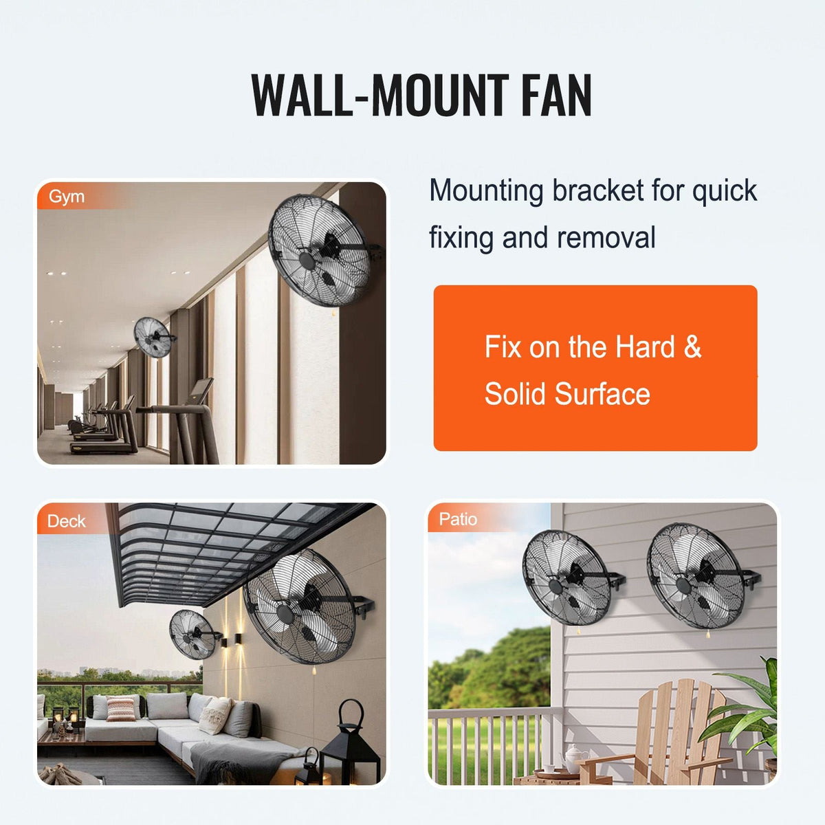 Wall Mount Fan, 2 PCS 18 inch Manual 360-Degree Tilt Adjustment, 3-speed High Velocity Max. 4000 CFM Industrial Wall Fan for Indoor, Commercial, Warehouse, Workshop, Basement, Garage