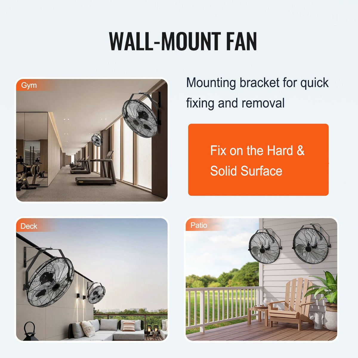 Wall Mount Fan, 2 PCS 18 inch Waterproof, 3-speed High Velocity Max. 4000 CFM Industrial Wall Fan for Indoor, Commercial, Residential, Warehouse, Greenhouse, Workshop, Basement, Garage,Black