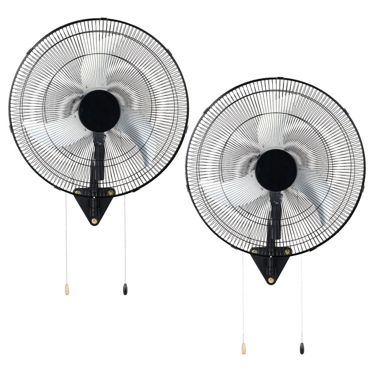 Wall Mount Fan, 20 in Wall Mounted Hanging Fan Oscillating, 3-Speed, Long Airflow Distance, Adjustable Rotation Angle, Mechanical Powerful for Industry, Commercial, Garage, Workshop, Gym, 2 Pack
