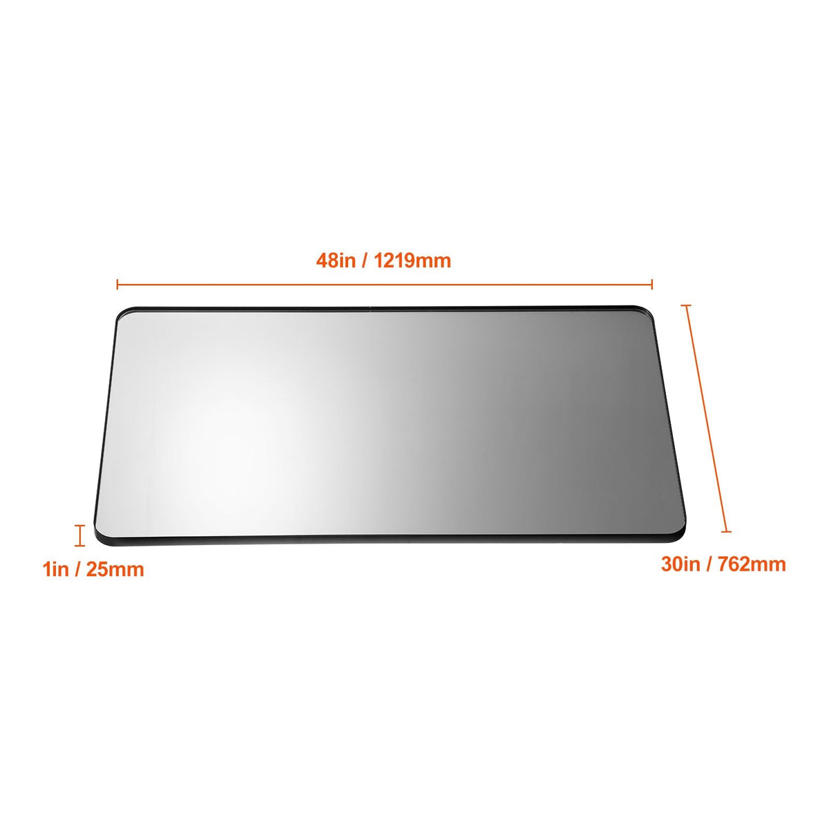 Wall Mounted Makeup Mirror, 0.15" Thick, 30" x 48" Mirror with Aluminium Alloy Frame & Explosion-Proof Film, Scratch-Resistant Mirror with Z-Shaped Bracket, Fit for Bathroom/Bedroom/Living Room