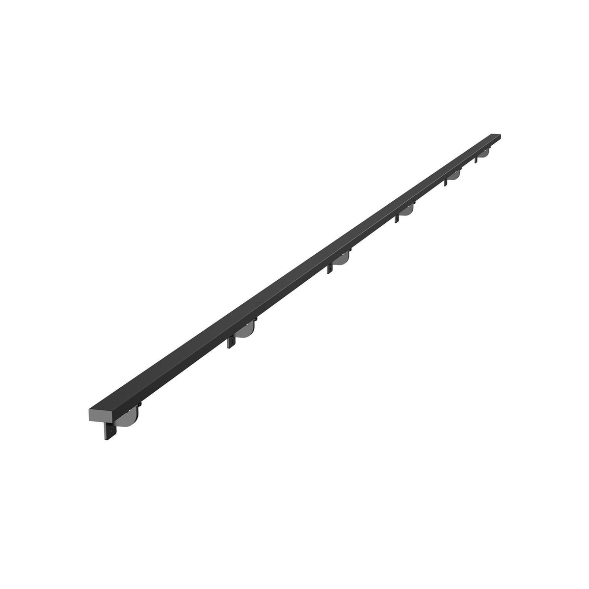 Wall Mounted Stair Handrail, 15ft Black Aluminum Staircase Handrail Indoor, 250lbs Load Capacity, Industrial Railing Hand Rail for Steps, Square Tube for Loft Porch Deck, 6 Sections
