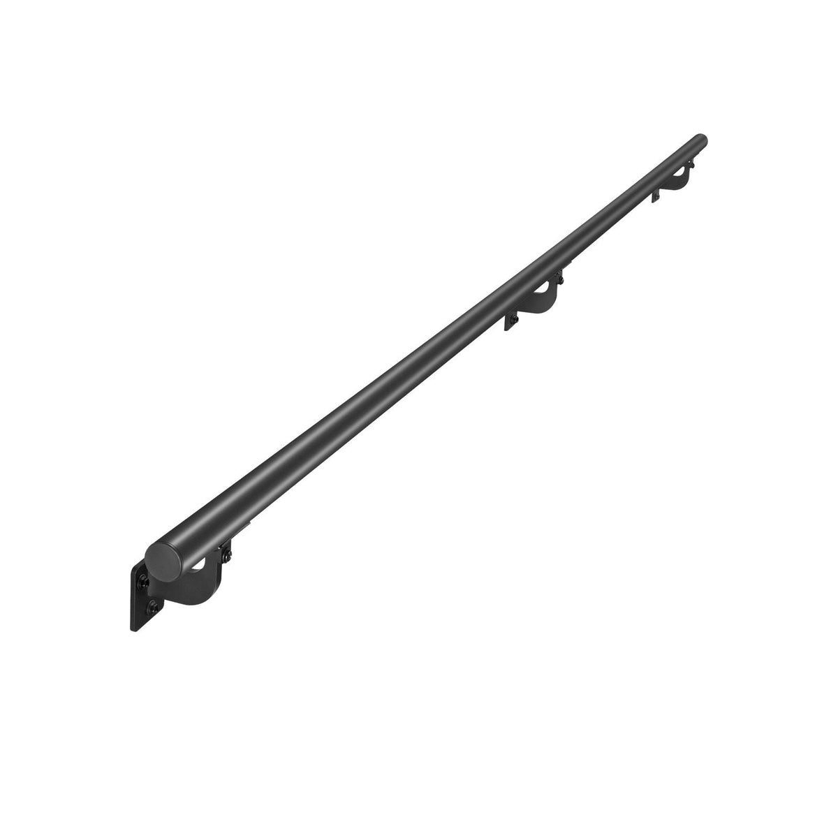 Wall Mounted Stair Handrail, 7ft Pipe Staircase Handrail, Black Galvanized Aluminum, 1.26 inch Pipe Diameter, Indoor&Outdoor Staircase Railing,Industrial Hand Rail for Steps,Security Baluster