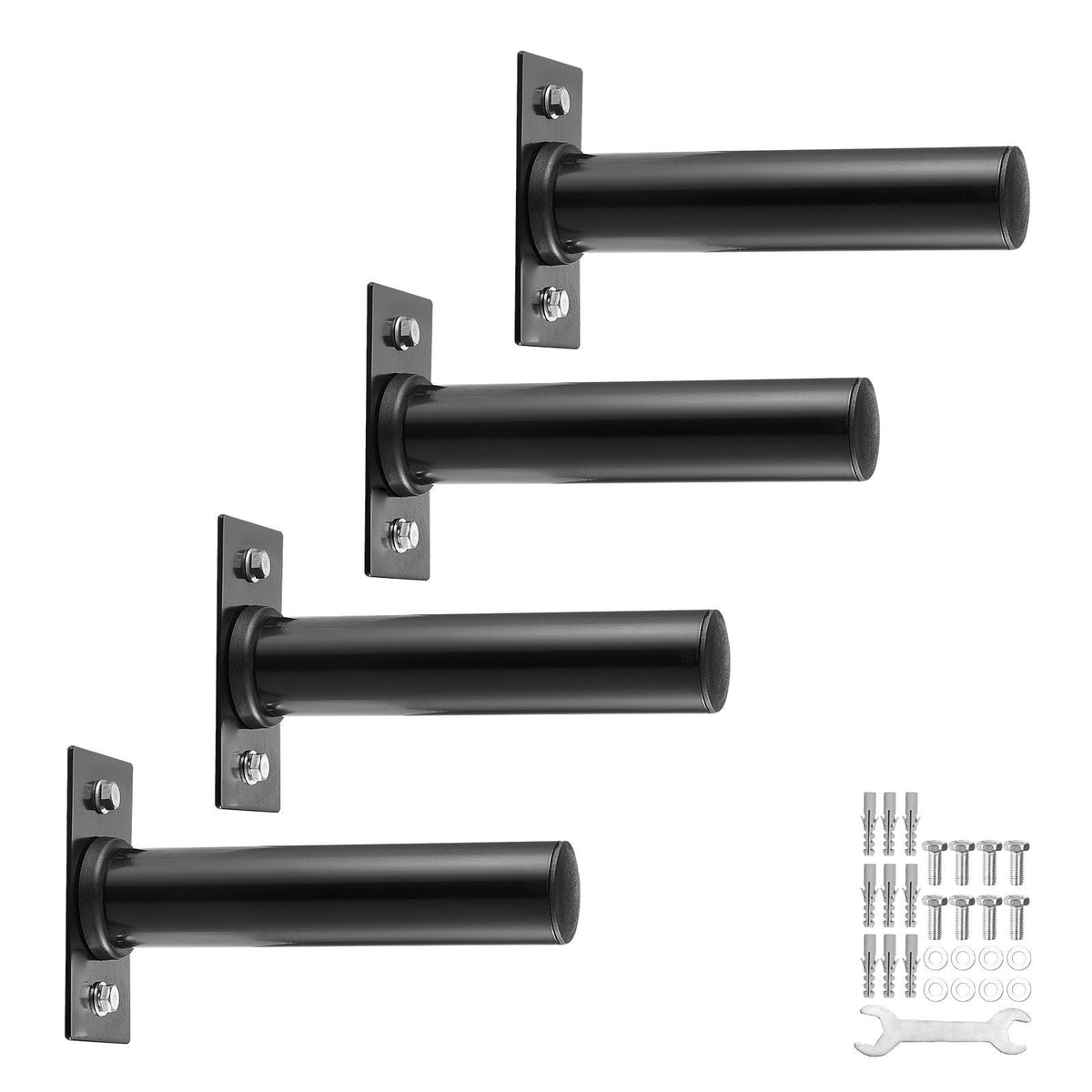 Wall Mounted Weight Plate Holder, Weight Rack Storage for 2-Inch Weight Plates, 330 lbs Load Capacity Weight Storage Rack, Heavy Duty Iron Home Gym Organizer, 4 Pack, Mounting Hardware Included