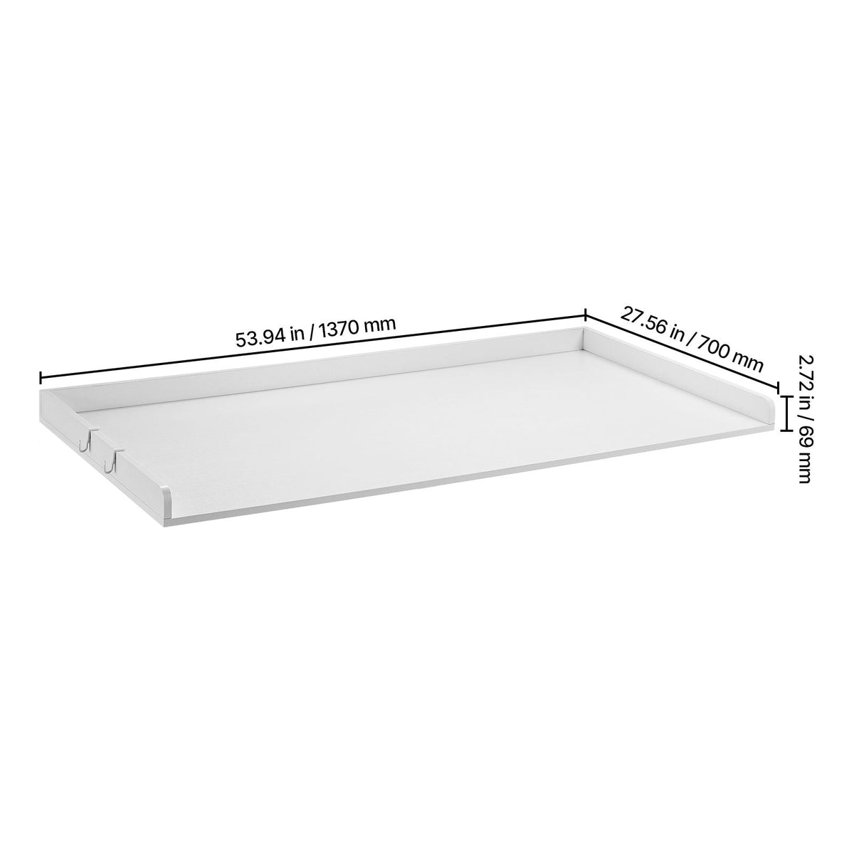 Washer Dryer Countertop, 54" x 27" Wooden Washer and Dryer Countertop, Water-Resistant Laundry Machine Topper Cover with Anti-Slip Pads, for Laundry Room Organization and Storage, White