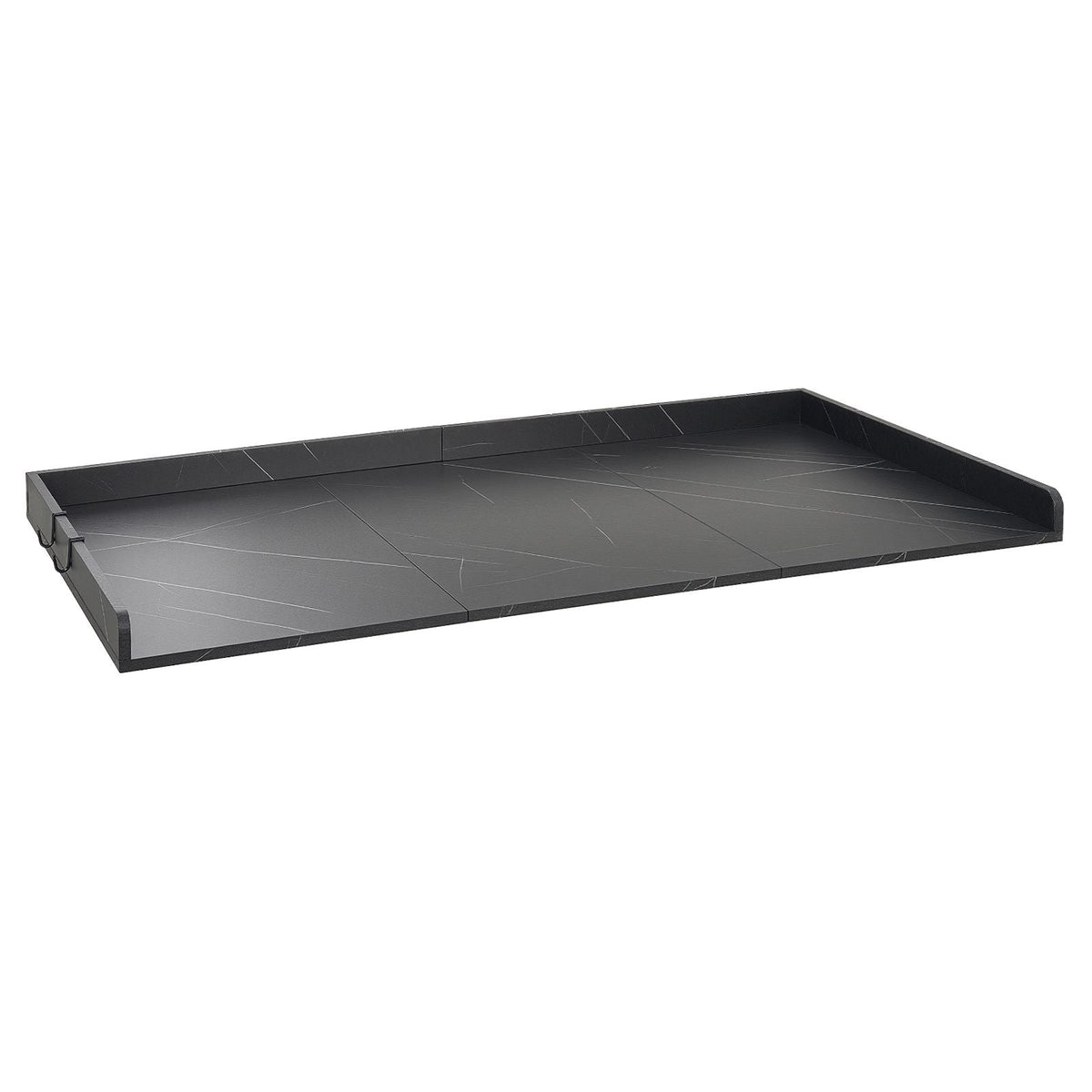 Washer Dryer Countertop, 54 x 27.5 in Marble Washer and Dryer Topper with Edge & 2 Hooks, Water-Resistant Laundry Machine Topper for Laundry Closet Pantry Counter Organization and Storage, Black
