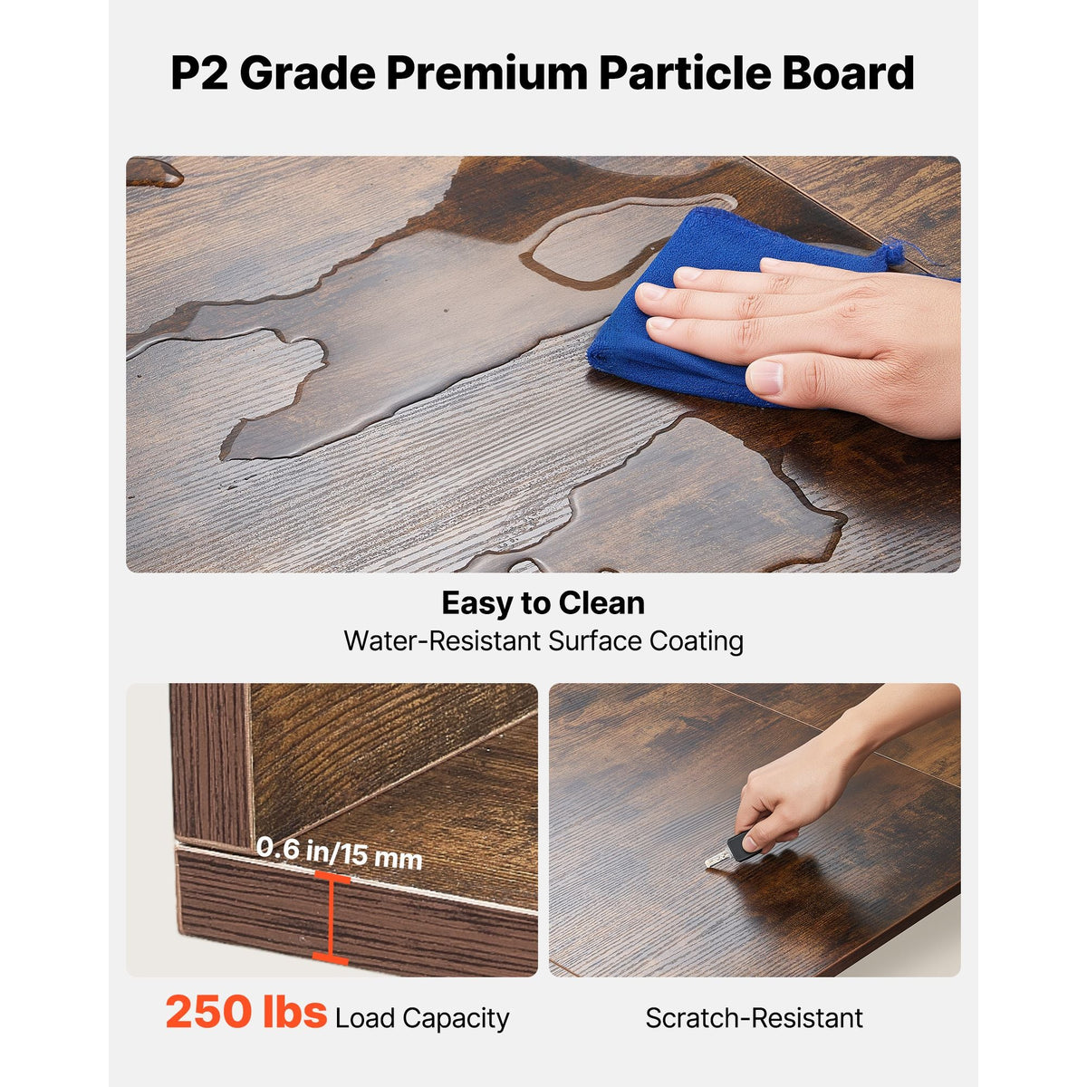 Washer Dryer Countertop, 54 x 27.5 in Wooden Washer and Dryer Topper with Edge & 2 Hooks, Water-Resistant Laundry Machine Topper for Laundry Closet Pantry Counter Organization and Storage, Brown