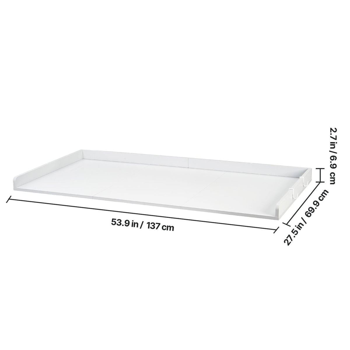 Washer Dryer Countertop, 54 x 27.5 in Wooden Washer and Dryer Topper with Edge & 2 Hooks, Water-Resistant Laundry Machine Topper for Laundry Closet Pantry Counter Organization and Storage, White