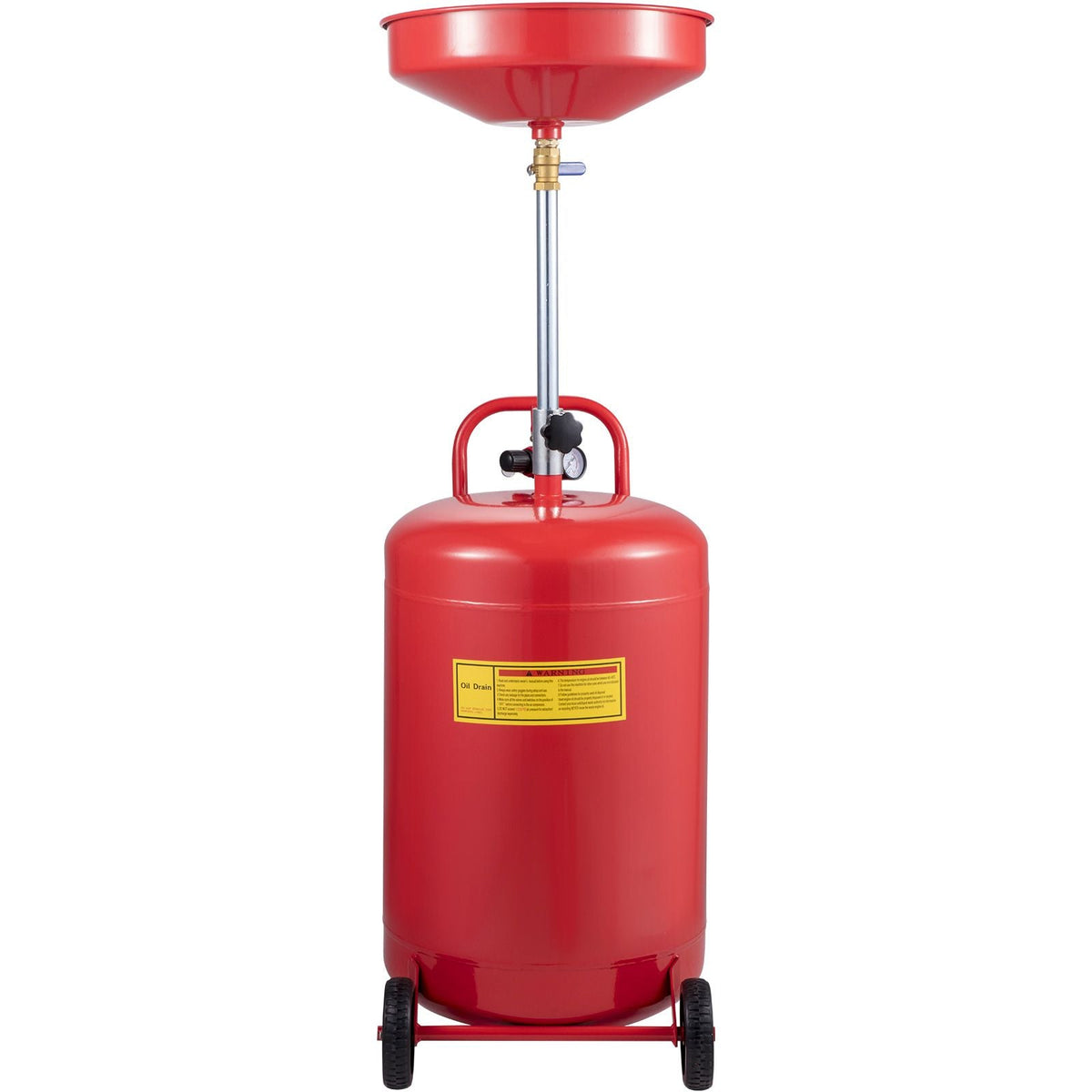 Waste Oil Drain Tank 20 Gallon Portable Oil Drain Air Operated Drainer Oil Change, Oil Drain Container, Fluid Fuel Transfer Drainage Adjustable Funnel Height, with Pressure Regulating Valve