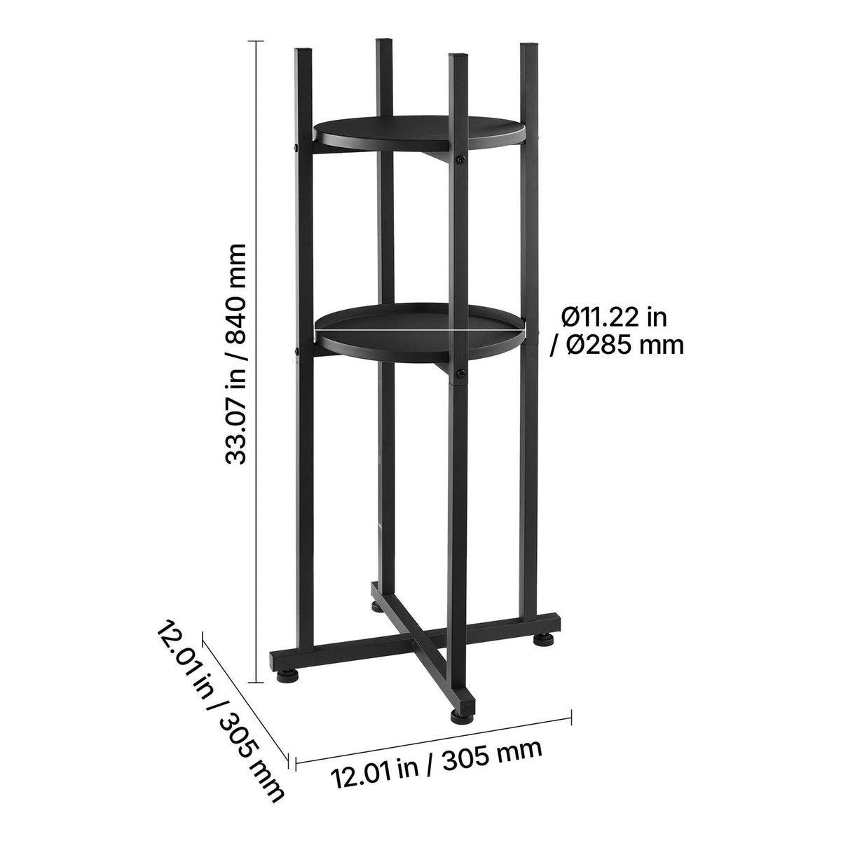 Water Dispenser Stand, 2 Tiers Water Jug Holder for 1 Bottle, Heavy Duty Jug Rack Organizer with Detachable Storage Shelf, Cross-Shaped Stable Base, for Kitchen, Office, Living Room, Black