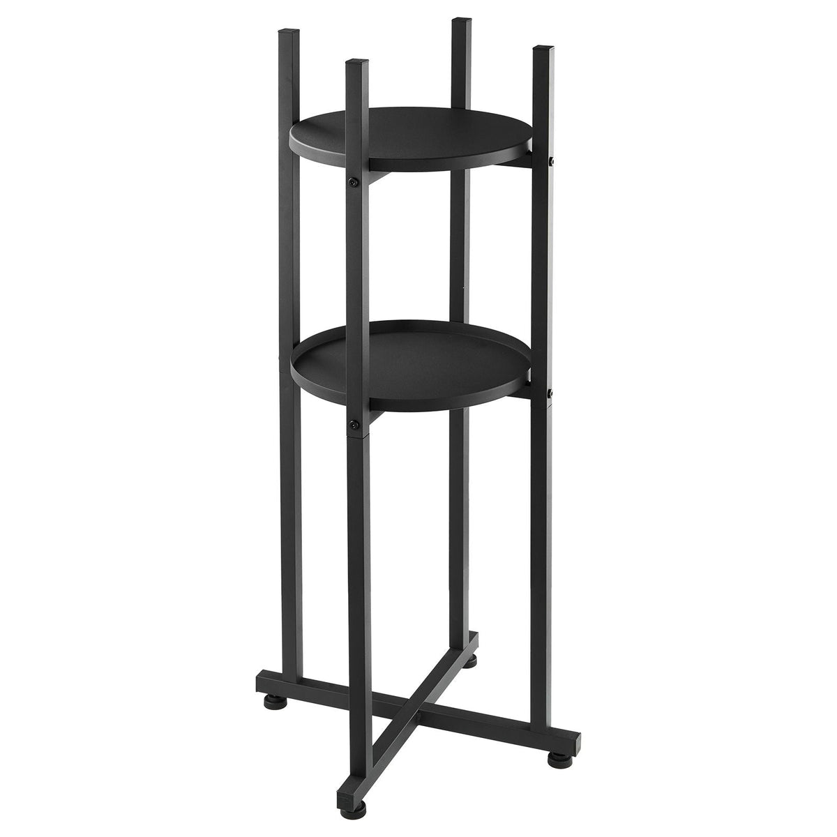 Water Dispenser Stand, 2 Tiers Water Jug Holder for 1 Bottle, Heavy Duty Jug Rack Organizer with Detachable Storage Shelf, Cross-Shaped Stable Base, for Kitchen, Office, Living Room, Black