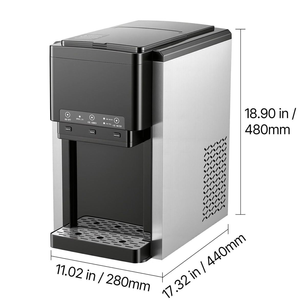 Water Dispenser with Ice Maker, 3-in-1 Countertop Water Dispenser, 35 LBS/24H, 12 Cubes/7 Min Fast Ice Making with 4 LBS Storage, Bullet/Crushed Ices & Cold-Water, for Home, Kitchen, Party