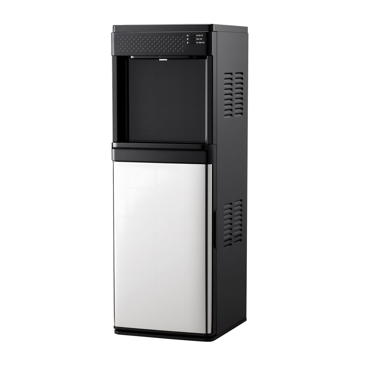 Water Dispenser with Ice Maker, 3-in-1 Floor-Standing Water Dispenser, 33 LBS/24H, 9 Cubes/7 Min Fast Ice Making with 1.3 LBS Storage, Bullet Ice-Cubes & Cold-Water, for Home, Kitchen, Party