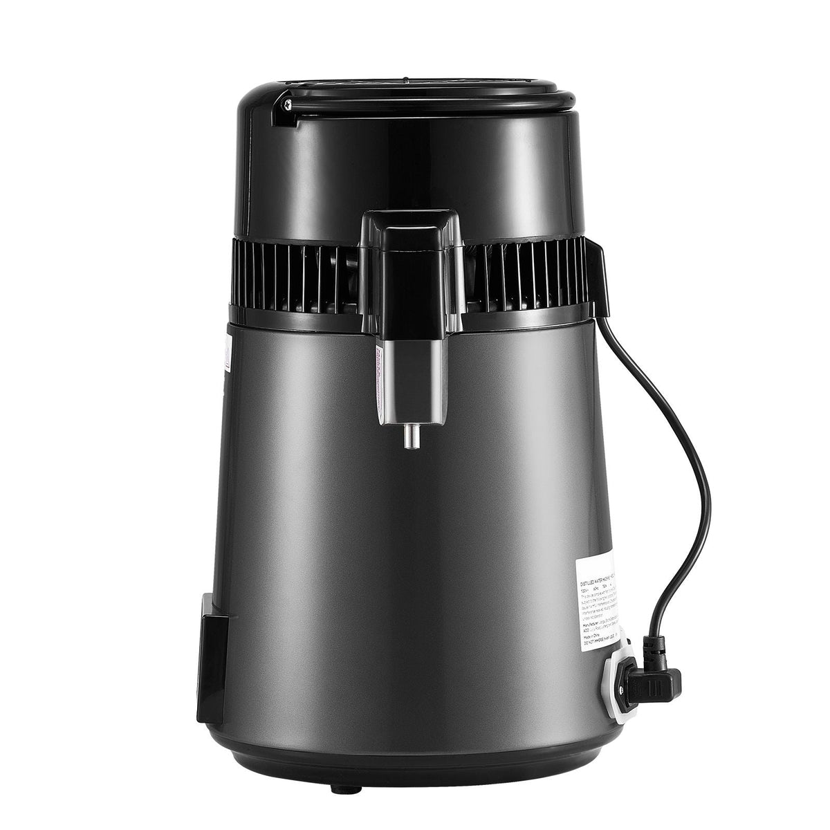 Water Distiller, 4L 1.1 Gallon Pure Water Purifier Filter For Home Table Countertop, 750W Distilled Maker with Glass Pot, Stainless Steel Interior Drinking Machine to Make Clean Waters, Grey