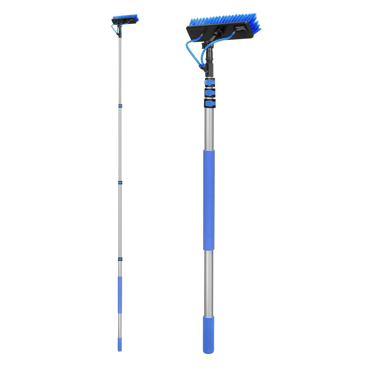Water Fed Pole Kit, 12FT Solar Panel Cleaning Pole with Extendable Handle, 180° Rotatable Brush Head & 65.6FT Hose, Household & Outdoor Window Cleaner Tool for Caravan Solar Panel Deck