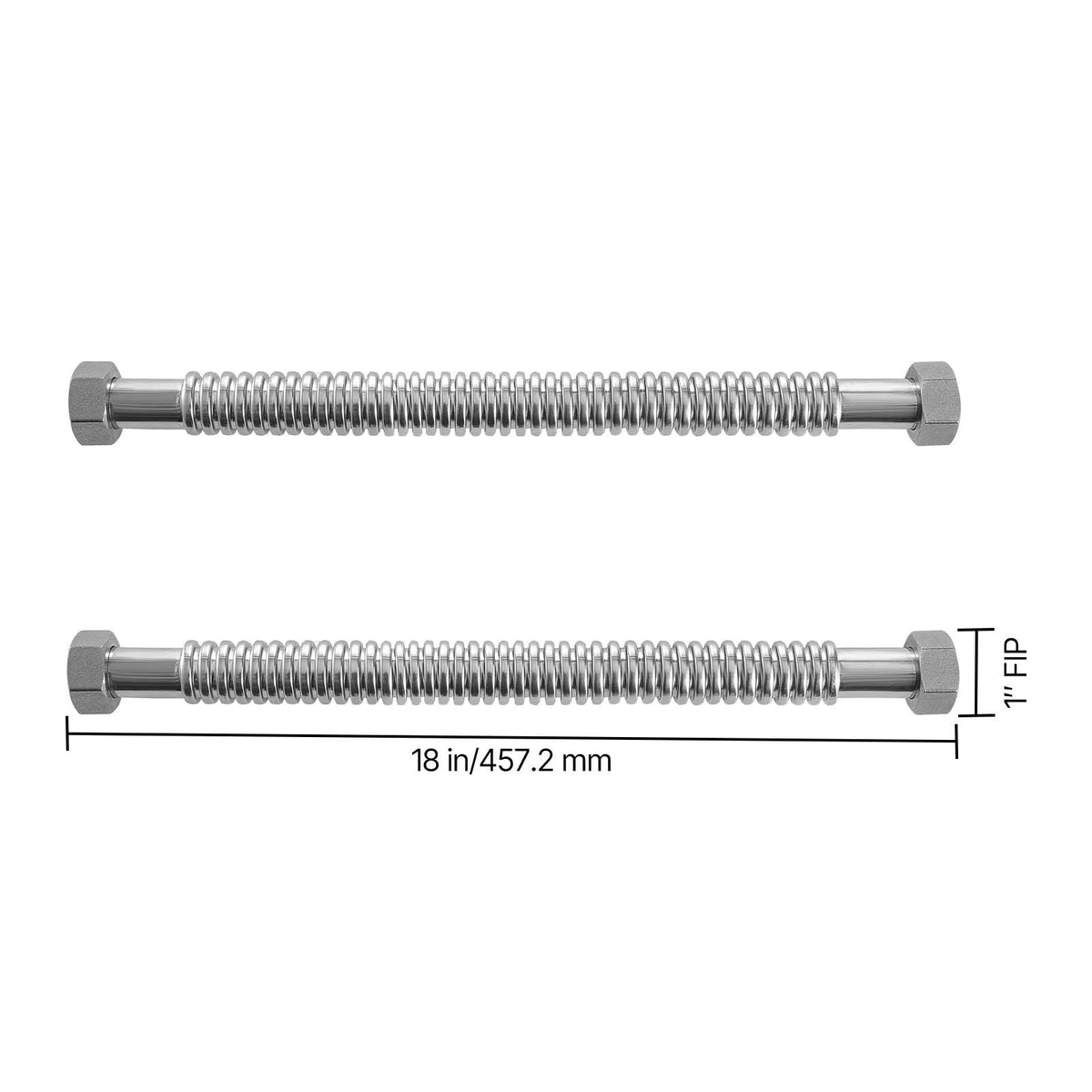 Water Heater Kit, 18 Inch Length Water Heater Flex Connector, Waters Heaters Installation Kit with 1" FIP x 1" FIP Inlet & Outlet Connection for Bathroom, Kitchen, Laundry Room, Boiler Room