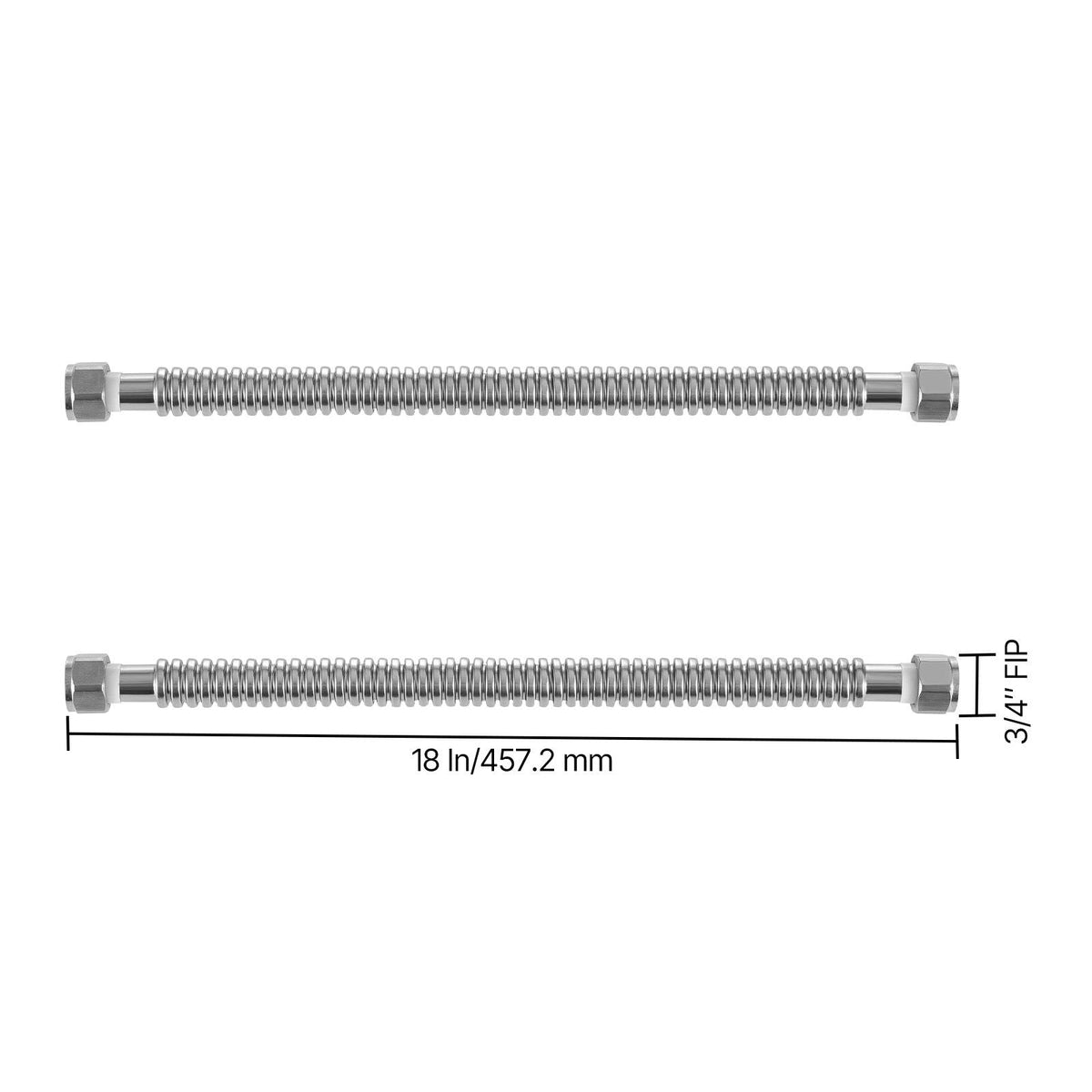 Water Heater Kit, 18 Inch Length Water Heater Flex Connector, Waters Heaters Installation Kit with 3/4" FIP x 3/4" FIP Inlet & Outlet Connection for Bathroom, Kitchen, Laundry Room, Boiler Room