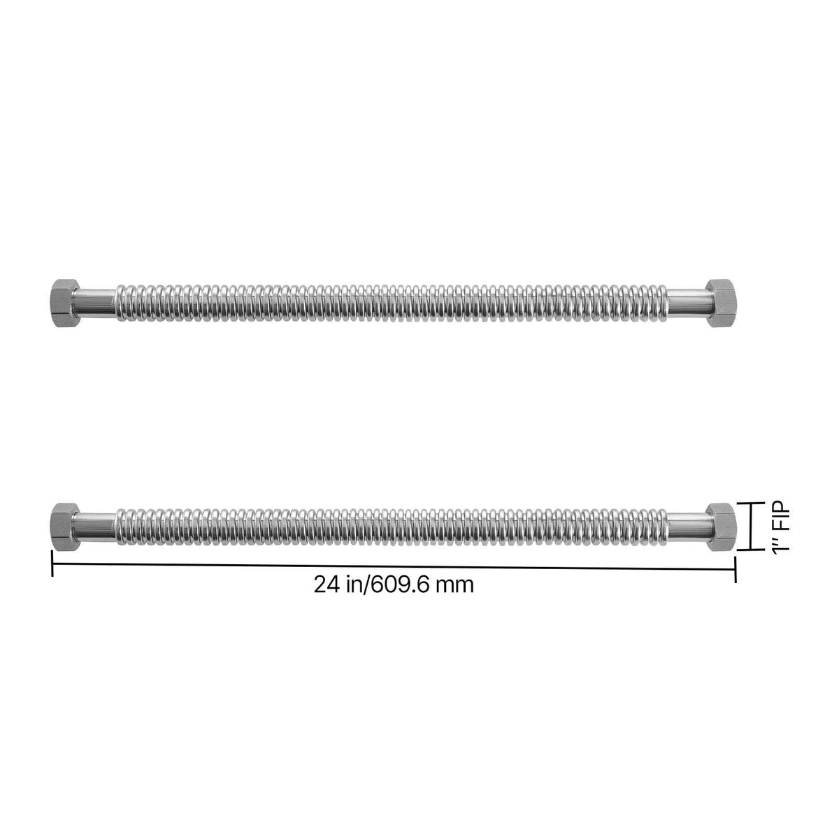 Water Heater Kit, 24 Inch Length Water Heater Flex Connector, Waters Heaters Installation Kit with 1" FIP x 1" FIP Inlet & Outlet Connection for Bathroom, Kitchen, Laundry Room, Boiler Room