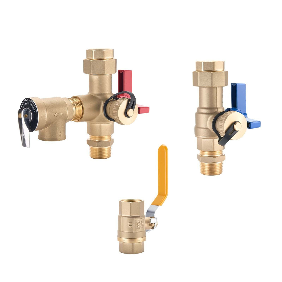Water Heater Kit, 3/4 Inch Cold & Hot Water Plumbing Repair Kit with 600 WOG Isolation Valves, Pressure Relief Valve, Ball Valve, Gas Hose, Compatible with Most Tankless Waters Heater Brands