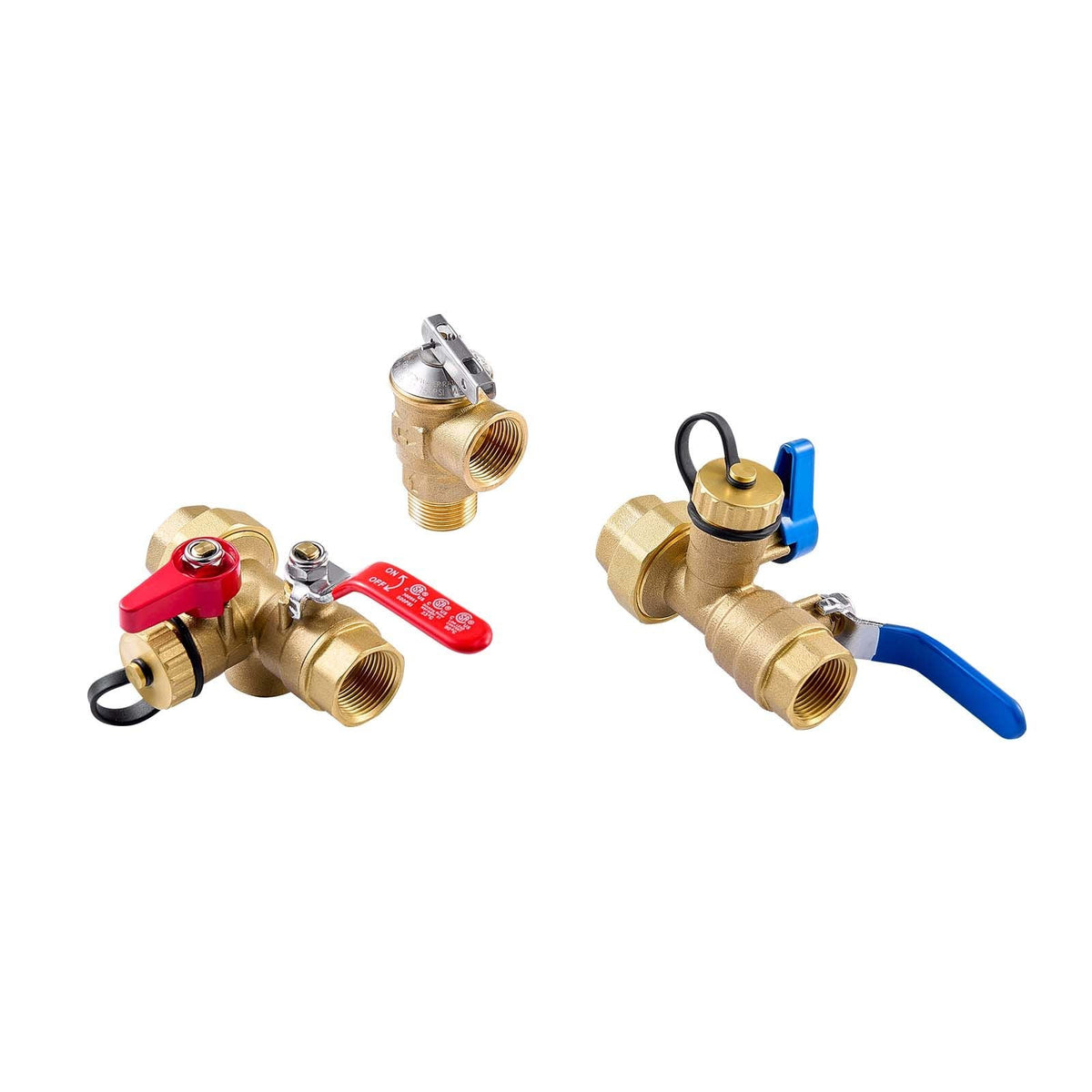 Water Heater Kit, 3/4 Inch Tankless Water Heater Service Valve Kit with 2PCS 3/4″ NPT to 3/4″ NPT Isolation Valves, Pressure Relief Valve, Lead-Free Brass, Fits Most Tankless Waters Heaters