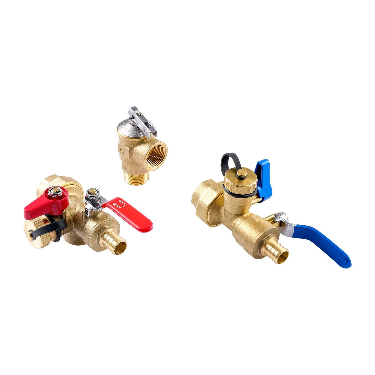 Water Heater Kit, 3/4 Inch Tankless Water Heater Service Valve Kit with 2PCS 3/4″ NPT to 3/4″ PEX-B Isolation Valves, Pressure Relief Valve, Lead-Free Brass, Fits Most Tankless Waters Heaters