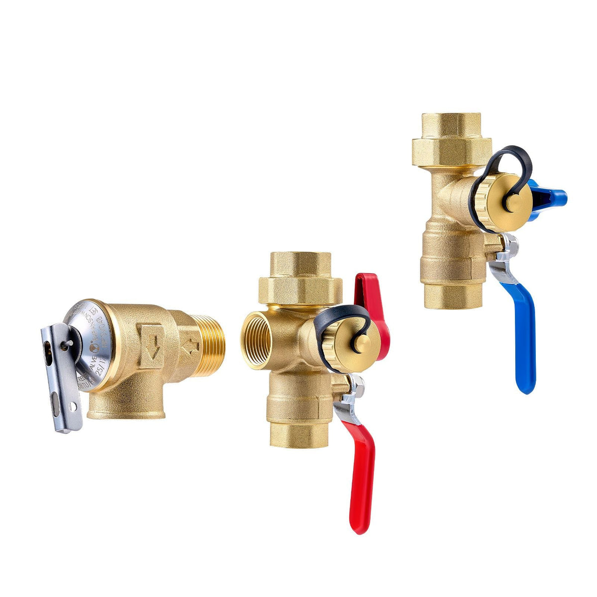 Water Heater Kit, 3/4 Inch Tankless Water Heater Service Valve Kit with 2PCS 3/4″ NPT to 3/4″ PEX-B Isolation Valves, Pressure Relief Valve, Lead-Free Brass, Fits Most Tankless Waters Heaters