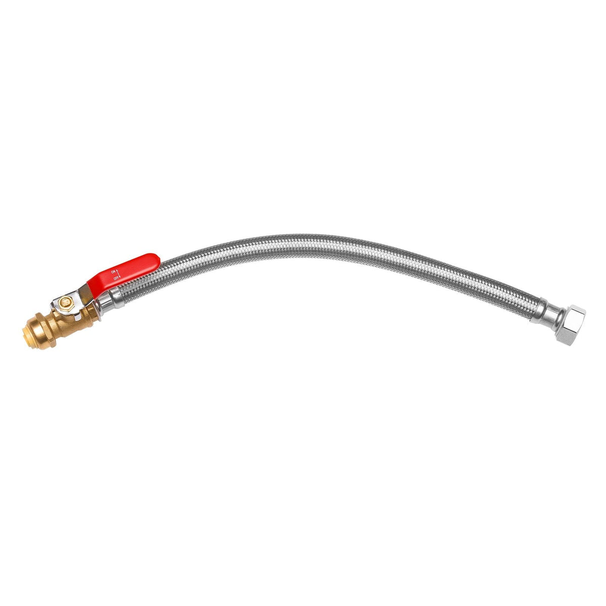 Water Heater Kit, Push-Fit Valve Flexible Water Heater Connector with 3/4" FIP x 1/2" PTC Ball Valve, Stainless Steel Braided Waters Heaters Supply Line for Bathroom, Kitchen, Laundry Room
