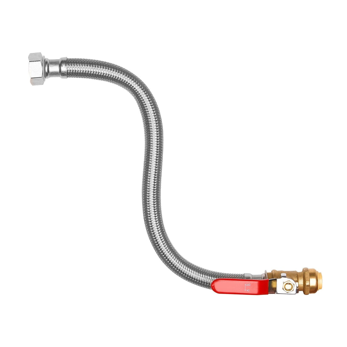 Water Heater Kit, Push-Fit Valve Flexible Water Heater Connector with 3/4" FIP x 1/2" PTC Ball Valve, Stainless Steel Braided Waters Heaters Supply Line for Bathroom, Kitchen, Laundry Room