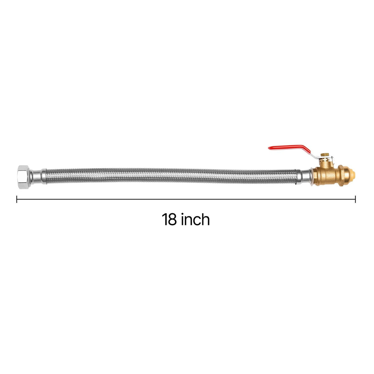 Water Heater Kit, Push-Fit Valve Flexible Water Heater Connector with 3/4" FIP x 1/2" PTC Ball Valve, Stainless Steel Braided Waters Heaters Supply Line for Bathroom, Kitchen, Laundry Room