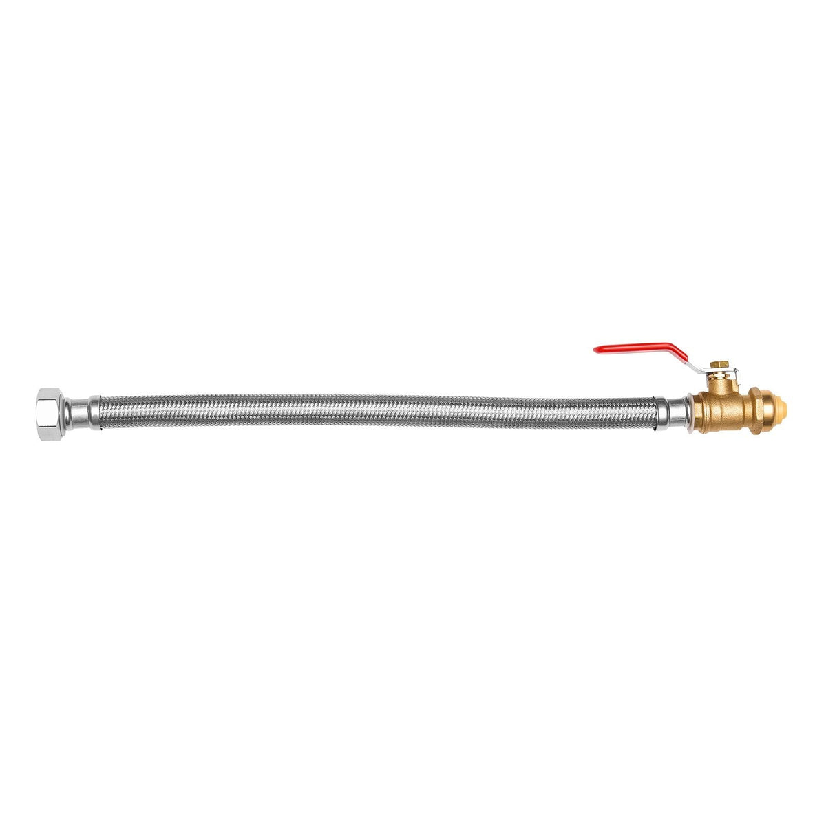 Water Heater Kit, Push-Fit Valve Flexible Water Heater Connector with 3/4" FIP x 1/2" PTC Ball Valve, Stainless Steel Braided Waters Heaters Supply Line for Bathroom, Kitchen, Laundry Room