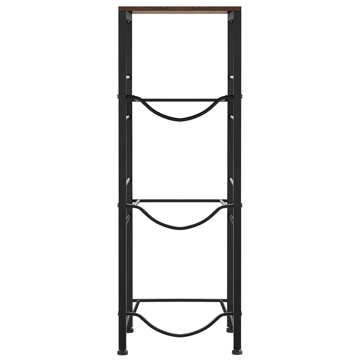Water Jug Holder, 4 Tiers 3 and 5 Gallon Water Bottle Holder for 3 Bottles, Heavy Duty Jug Rack Organizer with Storage Shelf, Detachable for Kitchen, Office, Living Room, Black and Brown