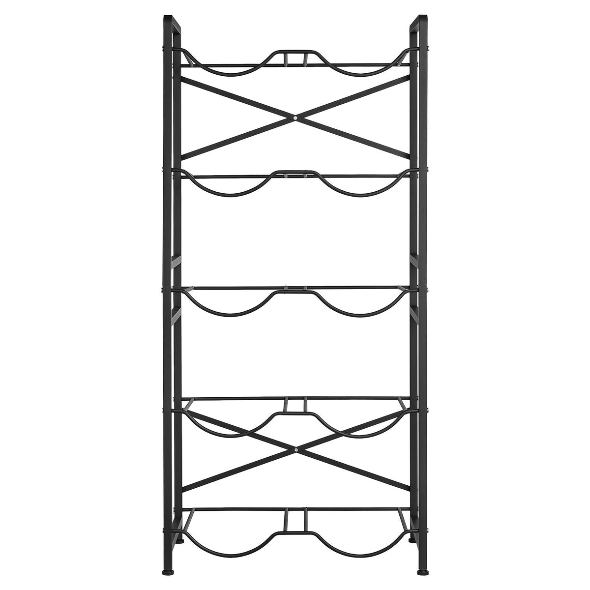 Water Jug Holder, 5 Tiers Double Rows 3 and 5 Gallon Water Bottle Holder for 10 Bottles, Heavy Duty Jug Rack Organizer with Handles, Easy Assembly, for Kitchen, Office, Living Room, Black
