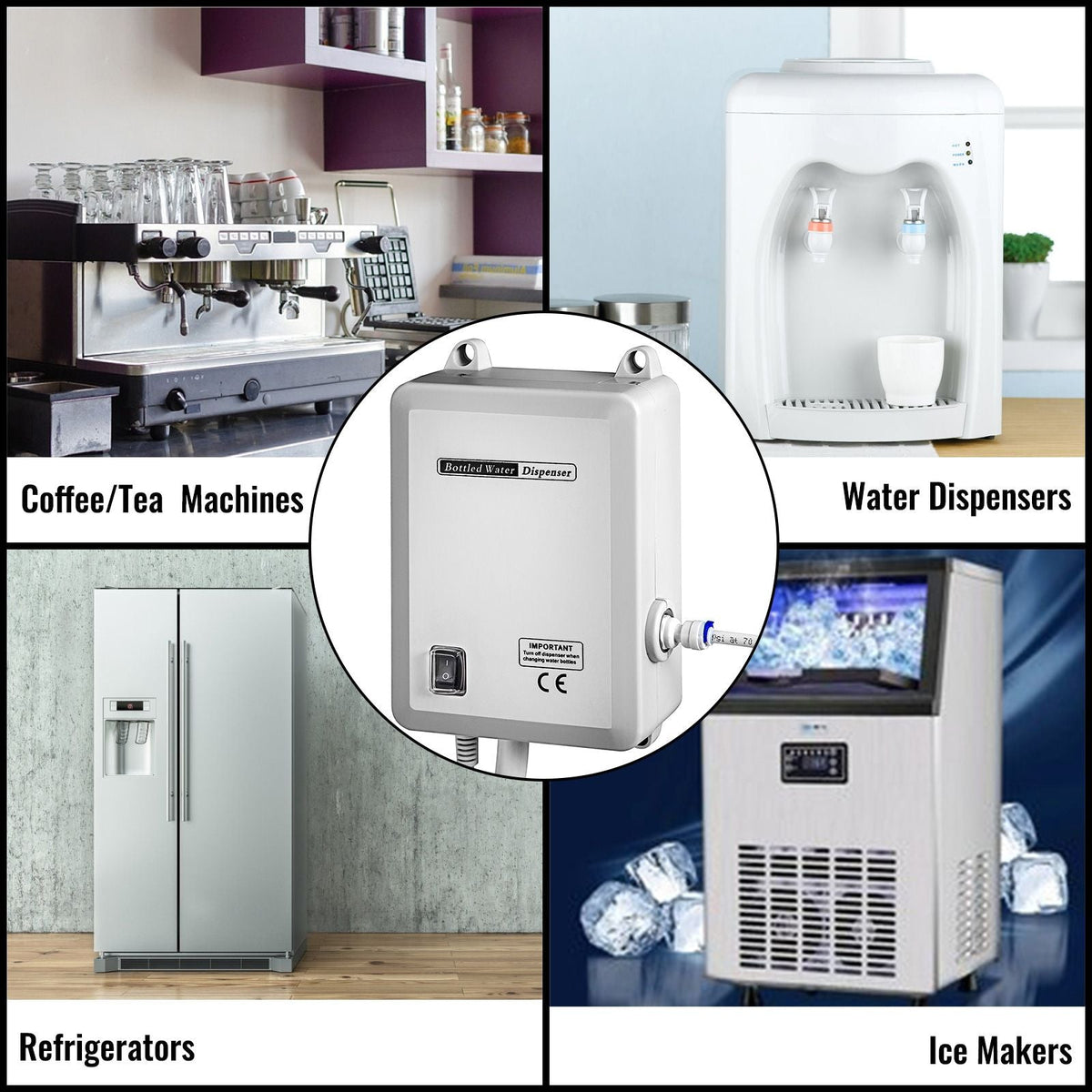 Water Pump System for 5 Gallon Bottles, Automatic Electric Dispenser, Single Inlet, Suitable for Coffee/Tea Appliances, Fridges, Ice Machines