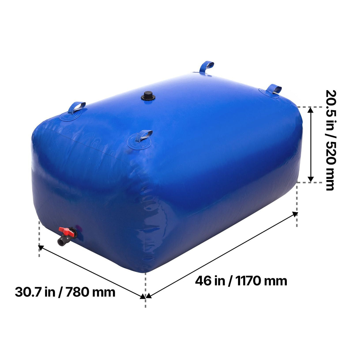 Water Storage Bladder, 105.7 Gallon (400L) Water Storage Container Tank, 1000D PVC Large Capacity Soft Bag Bladder, Foldable Portable for Garden Irrigation, Camping, RV, Fire Prevention - Blue