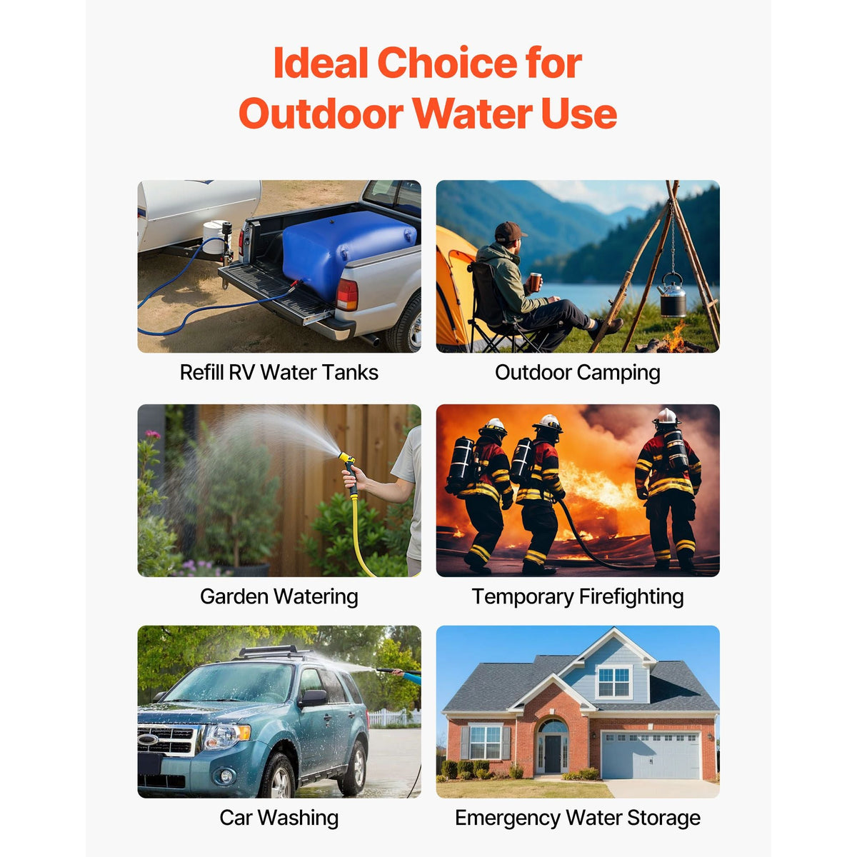 Water Storage Bladder 105.7 Gallon Large Capacity Water Bag, Portable & Collapsible Soft Waters Container, Leakproof & Tear-Resistant PVC Emergency Waters Storage Tank for RV Truck & Outdoor Use